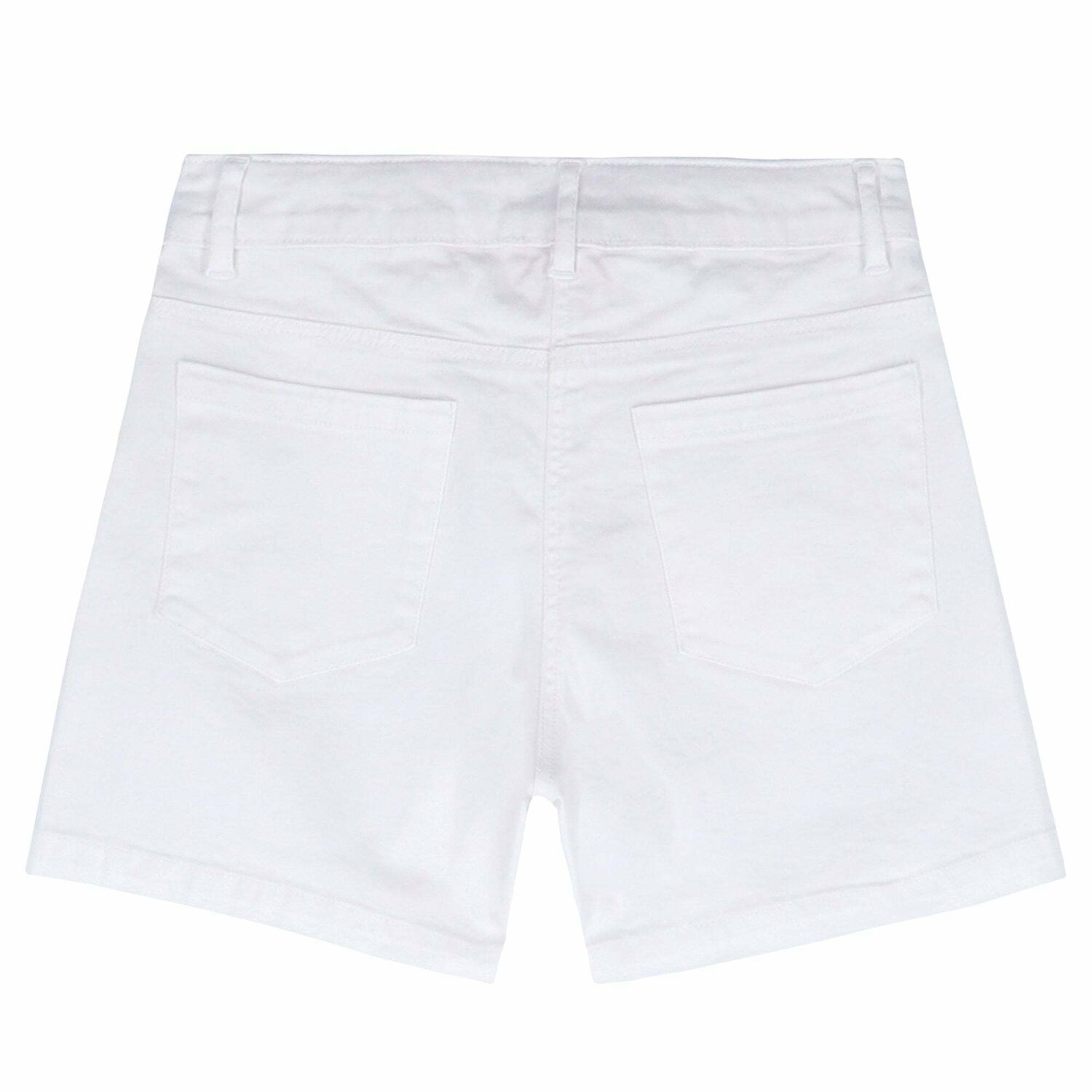 Girls White Cotton Shorts, 1, hi-res image number null