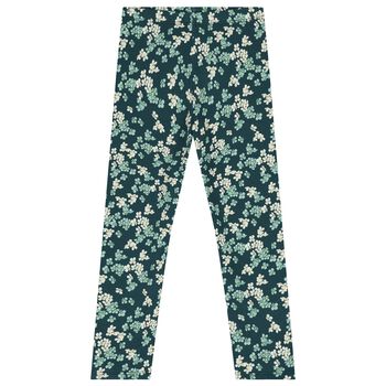 Girls Green Floral Leggings