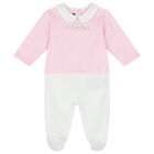 Baby Girls White & Pink Logo Babygrow Gift Set, 1, hi-res
