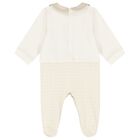 Ivory & Gold Logo Babygrow, 1, hi-res