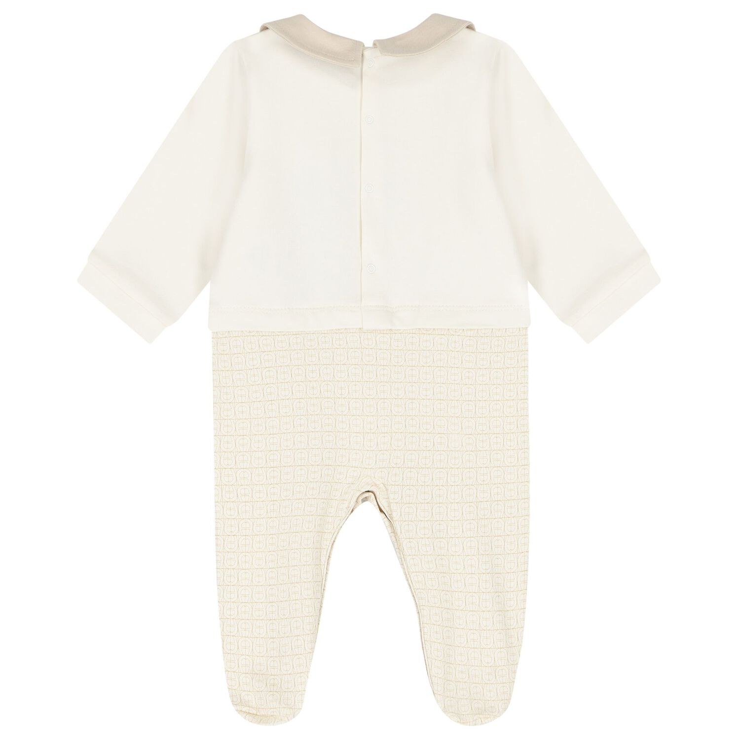 Ivory & Gold Logo Babygrow, 1, hi-res