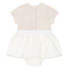 Baby Girls White & Beige Dress Set, 1, hi-res