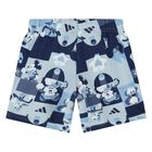 طقم شورت اولاد ديزنى بالشعار باللون الازرق, 1, hi-res