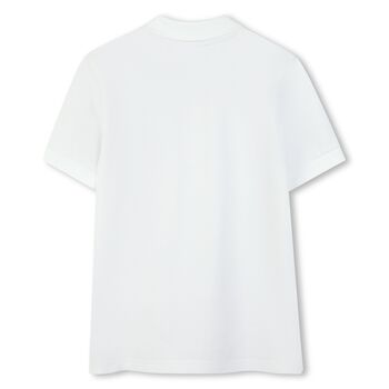 Boys Mini Me White Logo Polo Shirt