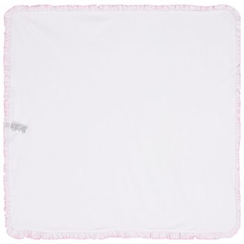 Baby Girls White & Pink Old English Roses Blanket, 1 Baby Girls White & Pink Old English Roses Blanket