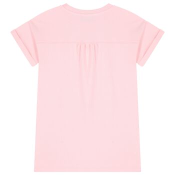 Girls Pink Teddy Bear Logo Dress