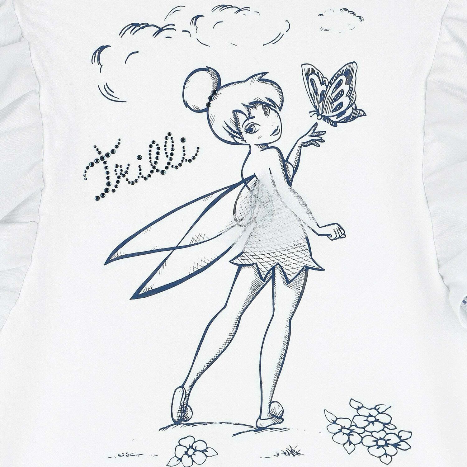 Girls White & Blue Tinker Bell Jumper Dress, 1, hi-res image number null