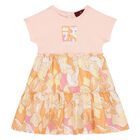 Younger Girls Pink & Orange Logo Dress, 1, hi-res