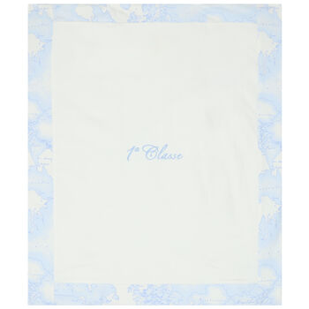 Ivory & Blue Geo Map Logo Blanket