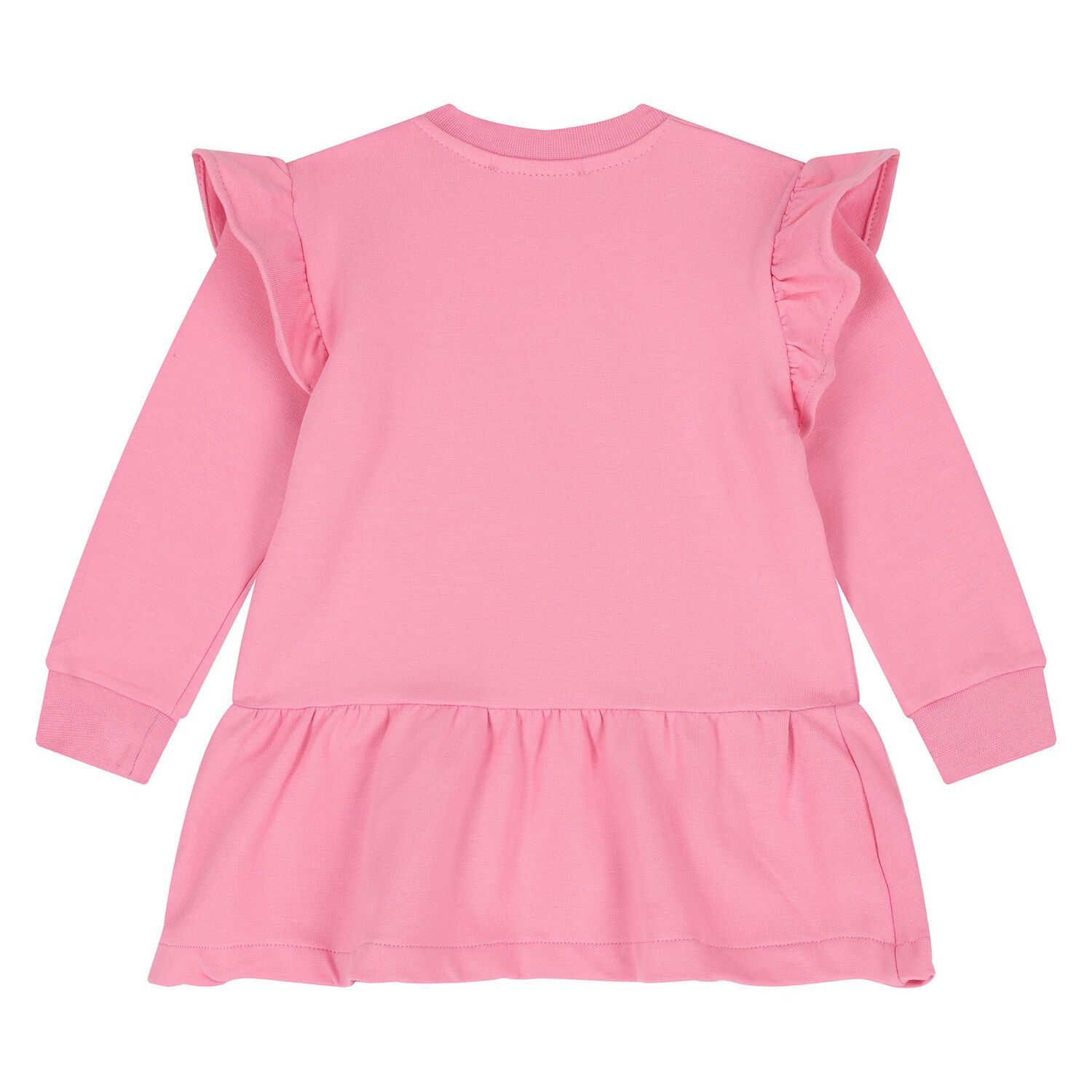 Younger Girls Pink Logo Ruffled Dress, 1, hi-res image number null