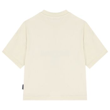 تيشيرت للأولاد بشعار دب تيدي باللون العاجي