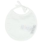 White Logo Baby Bib, 1, hi-res