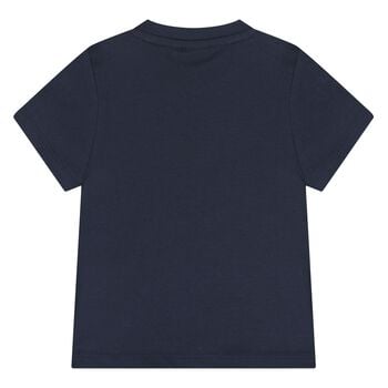 Younger Boys Navy Blue Logo T-Shirt