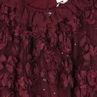 Girls Burgundy 3D Flower & Sequin Ivy Dress, 2, hi-res