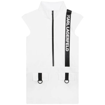 Girls white Logo Mini-Me Dress
