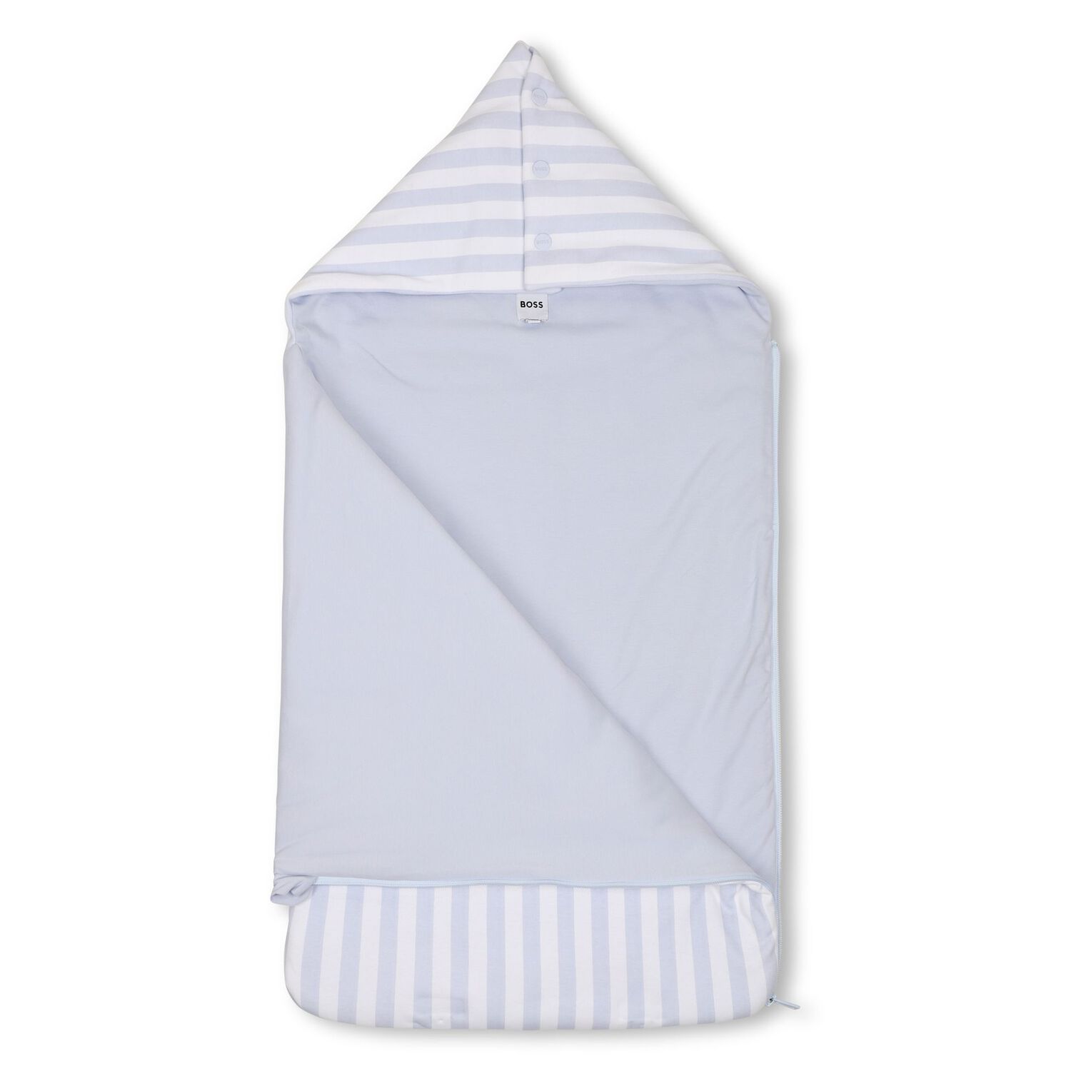 Baby Boys White & Blue Striped Logo Nest, 2, hi-res