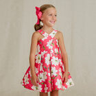 Girls Pink Floral Dress, 1, hi-res