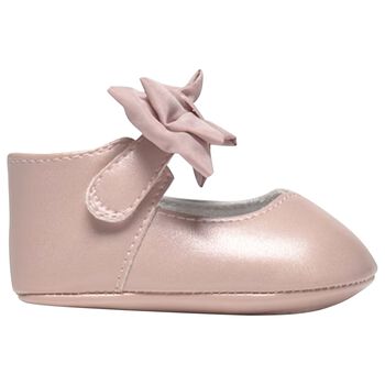 Mayoral Baby Girls Pink Bow Pre Walker Shoes, 4 Baby Girls Pink Bow Pre Walker Shoes
