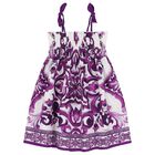 Girls White & Purple Majolica Dress, 1, hi-res