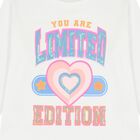 بلوزة بأكمام طويلة مزينة باللون الأبيض للبنات, 1, hi-res