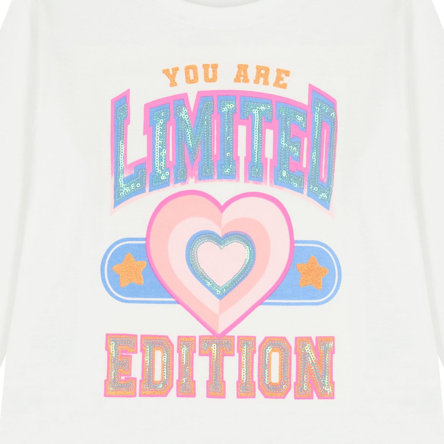 بلوزة بأكمام طويلة مزينة باللون الأبيض للبنات, 1, hi-res