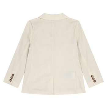Boys Beige Check Blazer