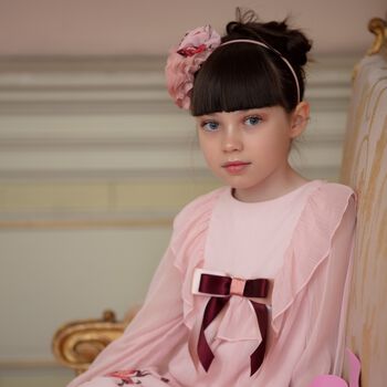 Girls Pink Floral Headband