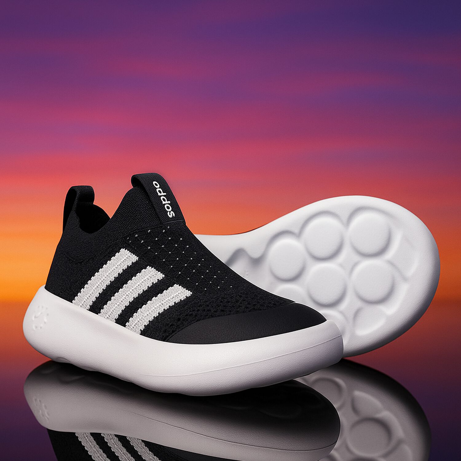 Boys Black Bubblecomfy Slip-On Trainers, 1, hi-res