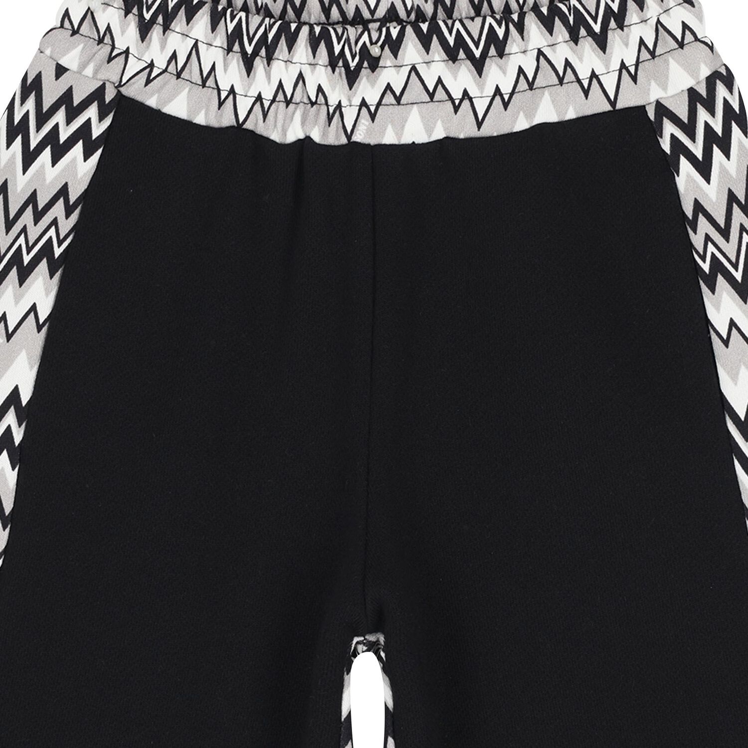 Girls Black & White Zigzag Trousers, 1, hi-res
