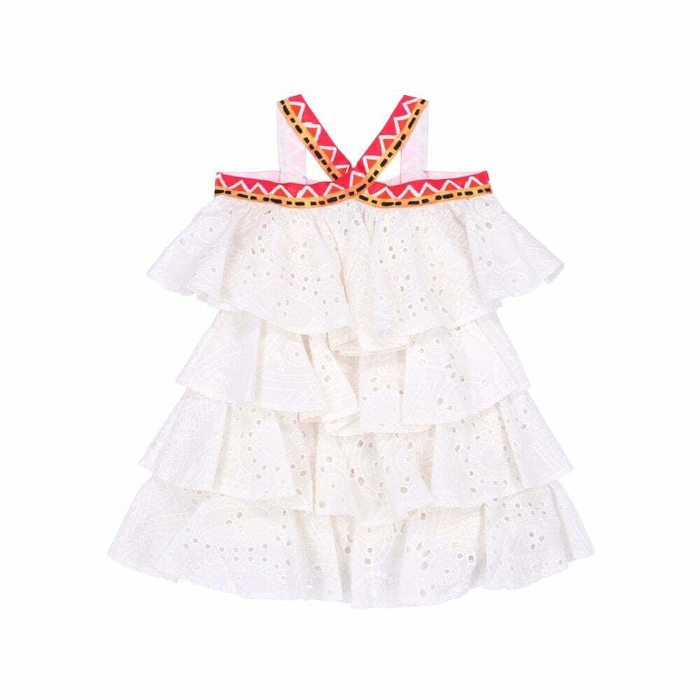 Stella Jean Girls White Cotton Dress Junior Couture UAE