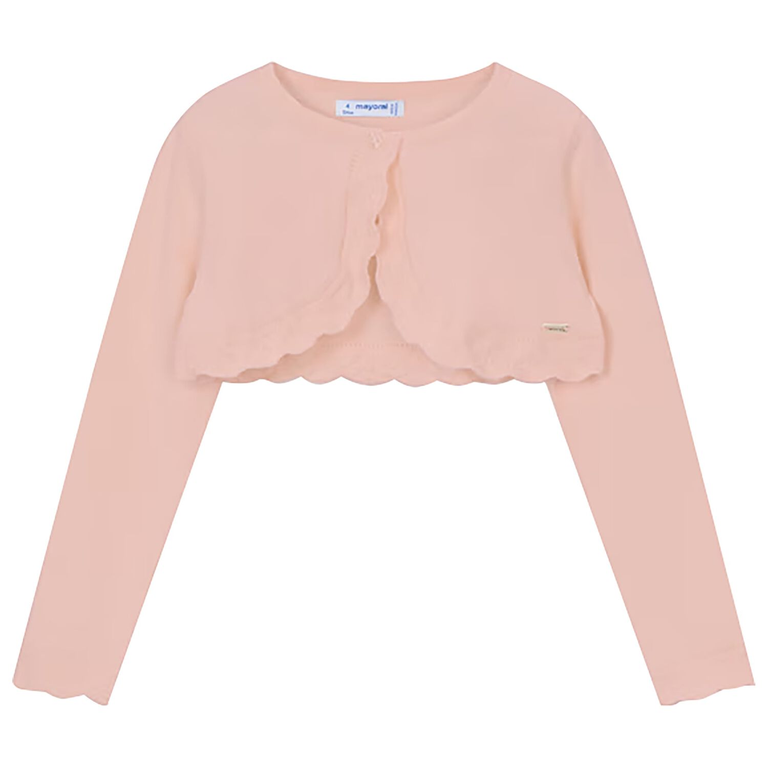 كارديجان بوليرو للبنات محبوك باللون الوردي, 1, hi-res