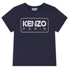 Boys Navy Blue Logo T-Shirt, 2, hi-res