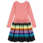 Girls Pink Striped Dress, 1, hi-res