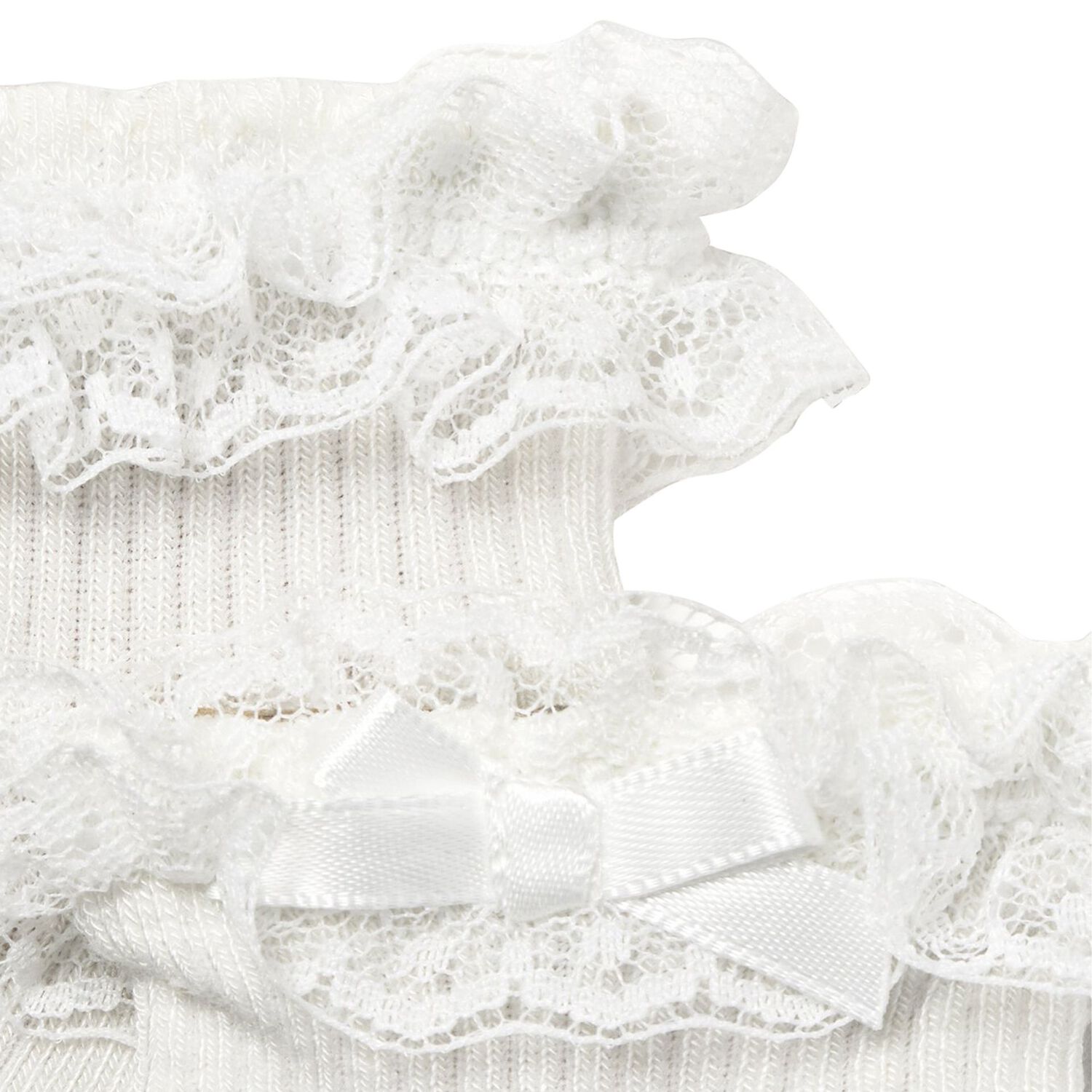 Baby Girls Ivory Lace Socks, 1, hi-res