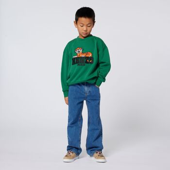 Boys Green Tiger Logo Sweatshirt, 1 Boys Green Tiger Logo Sweatshirt