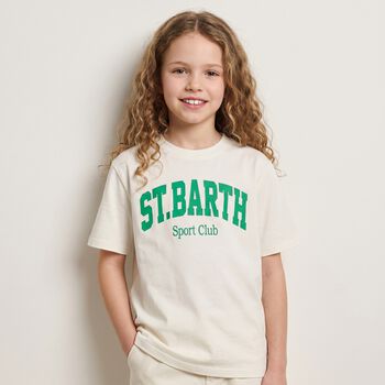 تيشيرت للأولاد بالشعار باللون العاجي