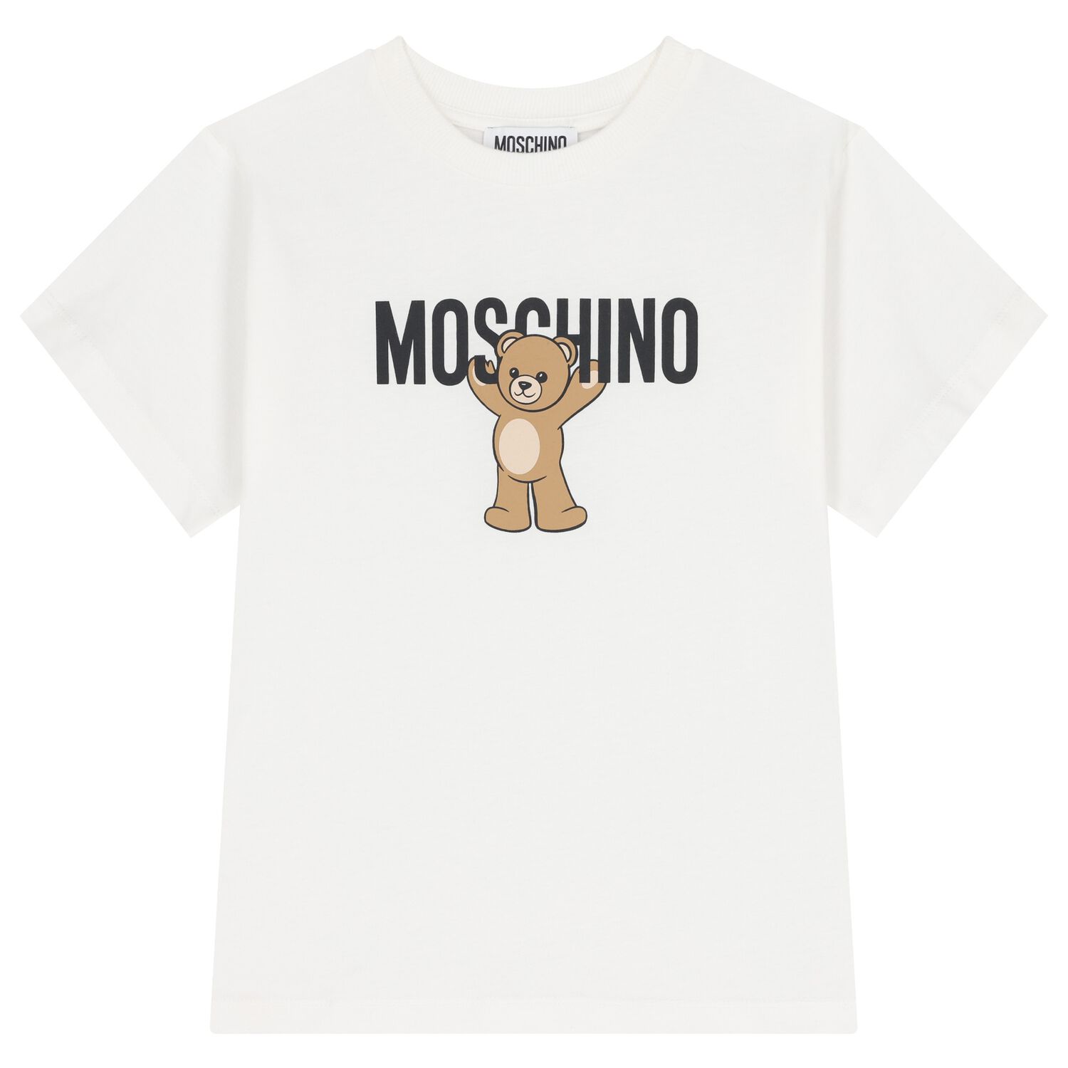 White Teddy Bear Logo T-Shirt, 1, hi-res