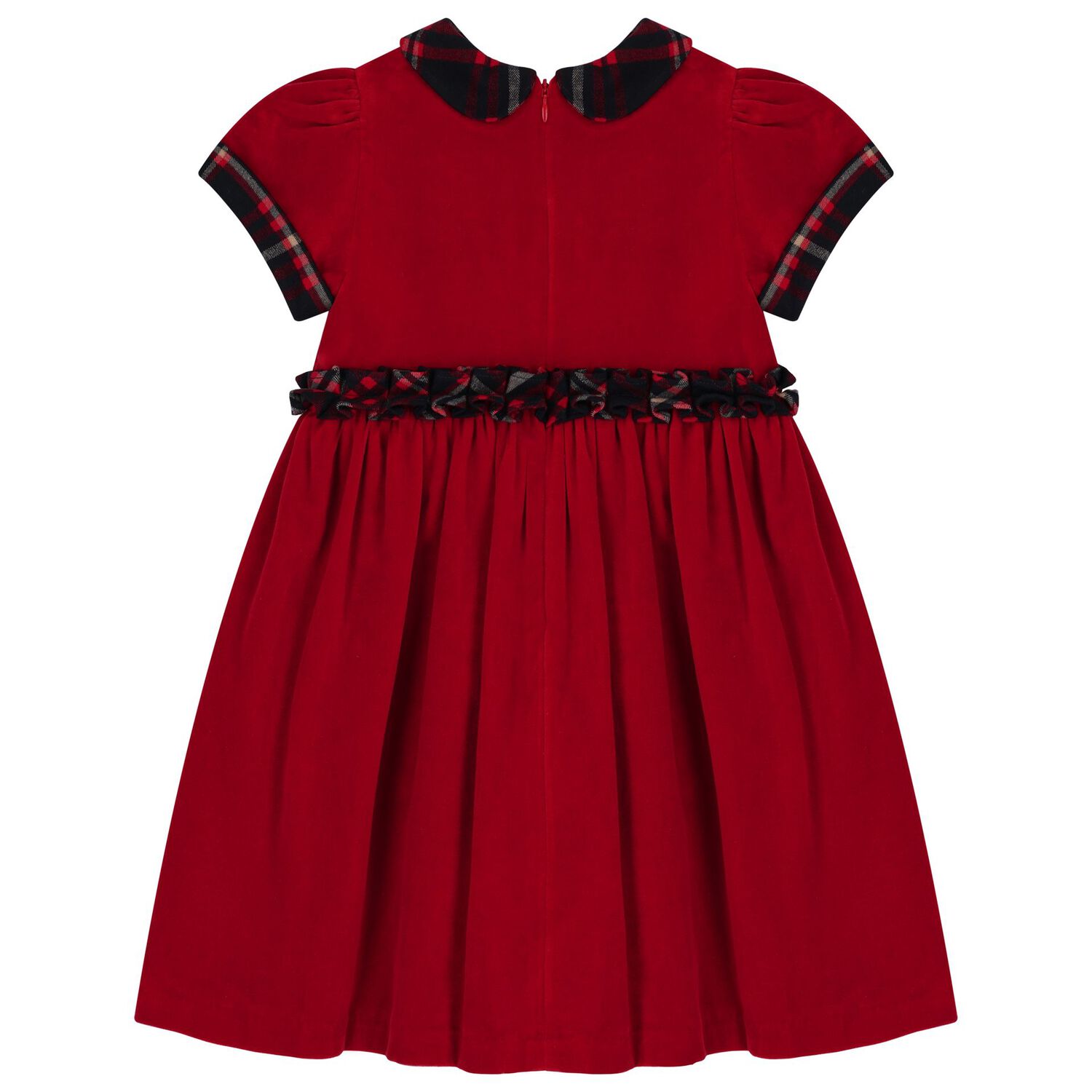 فستان بنات من الترتان باللون الأحمر, 1, hi-res