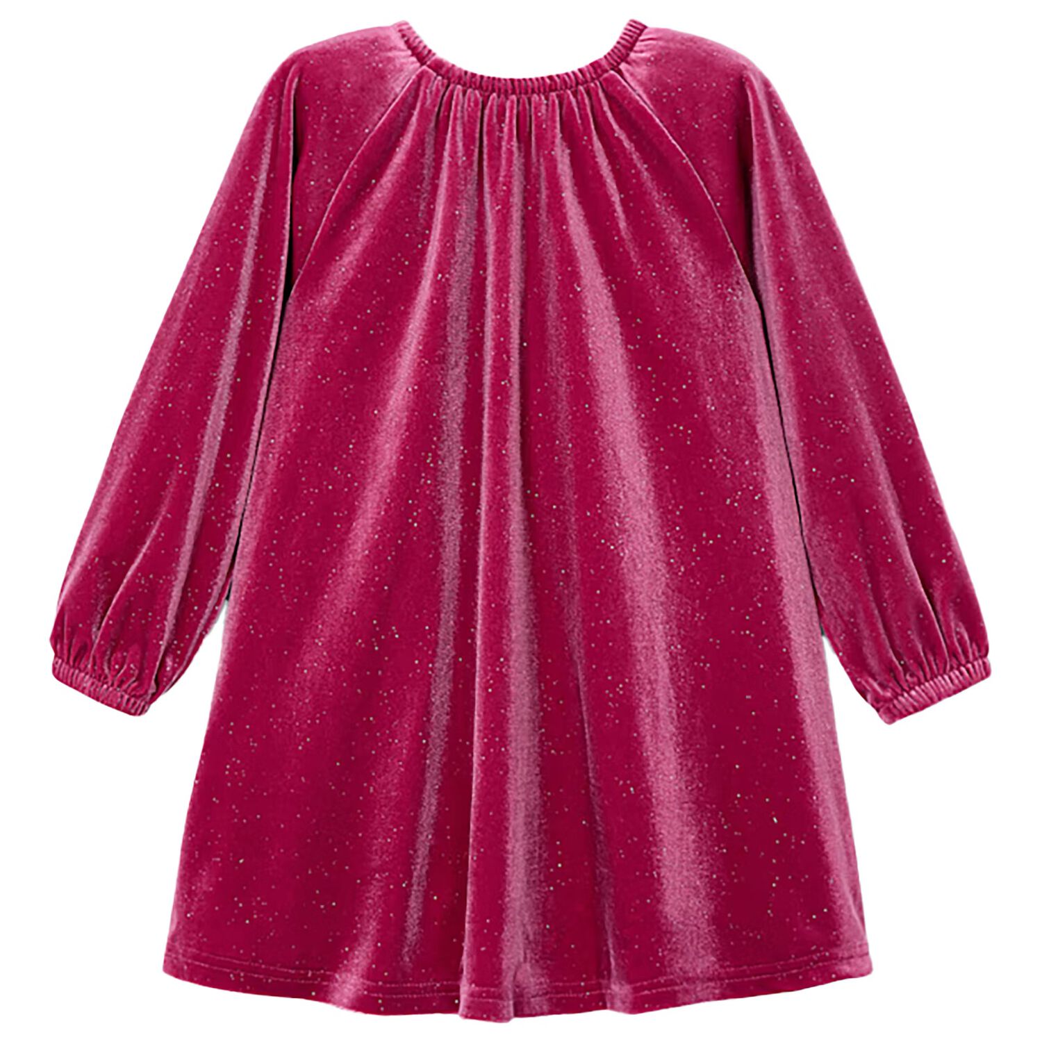 Girls Pink Sparkly Velour Dress, 1, hi-res image number null