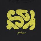 توب هودي بغطاء للرأس بالشعار باللون الأسود للأولاد, 1, hi-res