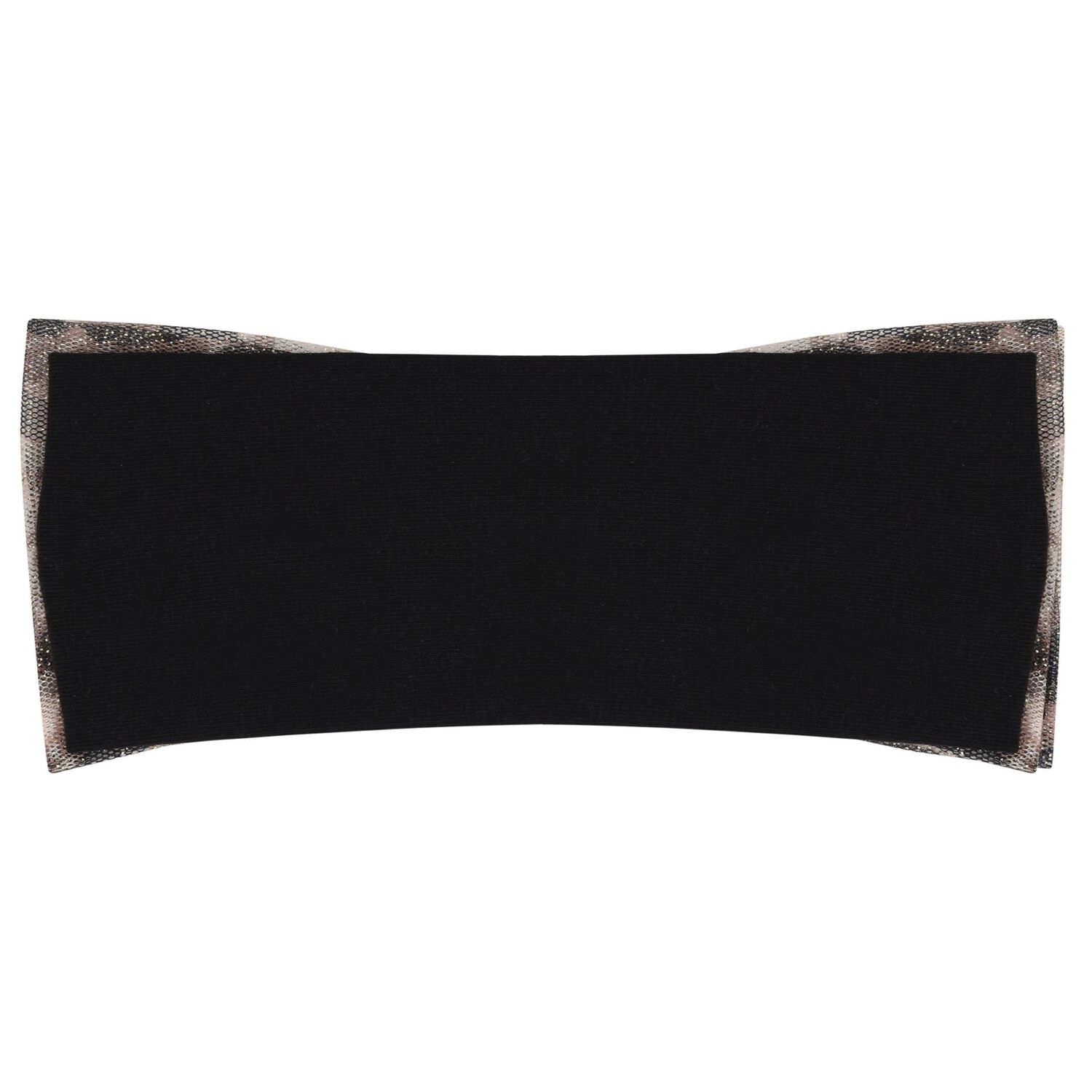 طوق شعر للبنات بفيونكة باللونين الأسود والبيج , 1, hi-res