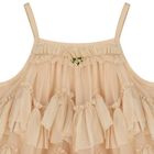 Girls Gold Ruffled Tulle Dress, 1, hi-res