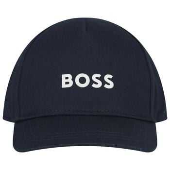 Baby Boys Navy Blue Logo Cap