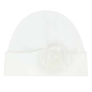 Baby Girls Ivory Flower Hat