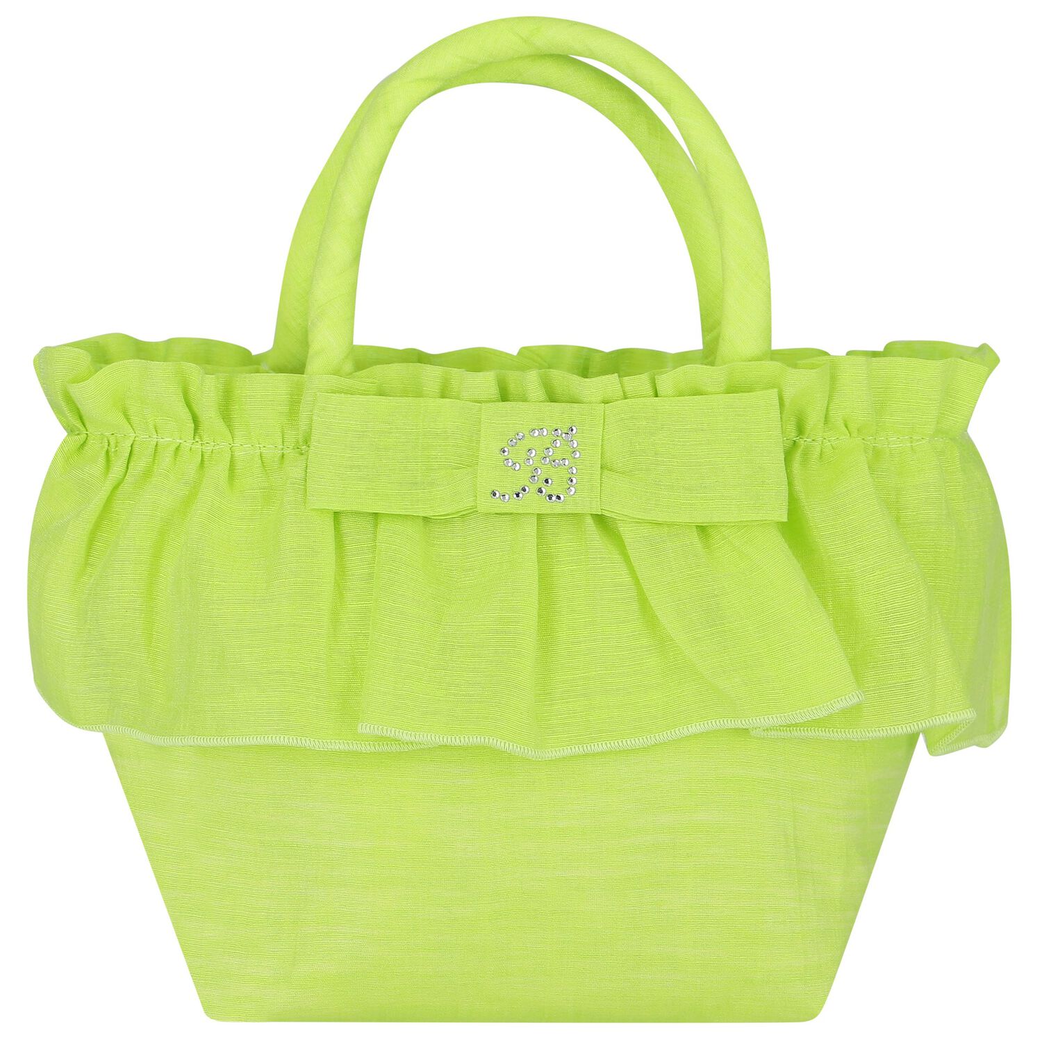 Girls Green Logo Ruffled Hand Bag, 1, hi-res image number null