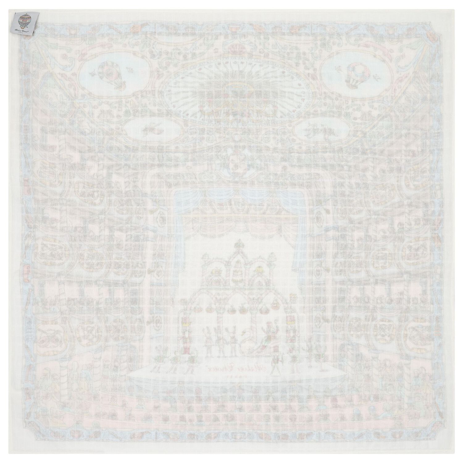 White & Blue Nutcracker Baby Swaddle Carré Blanket, 1, hi-res image number null