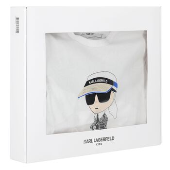 Boys White & Black Ikonik Shorts Set