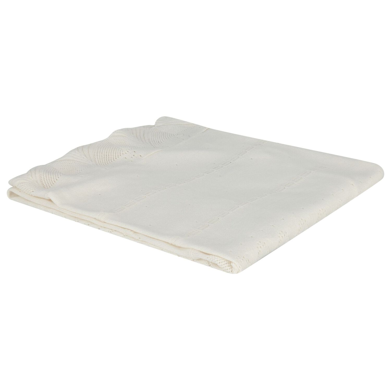 Ivory Knitted Baby Blanket, 1, hi-res