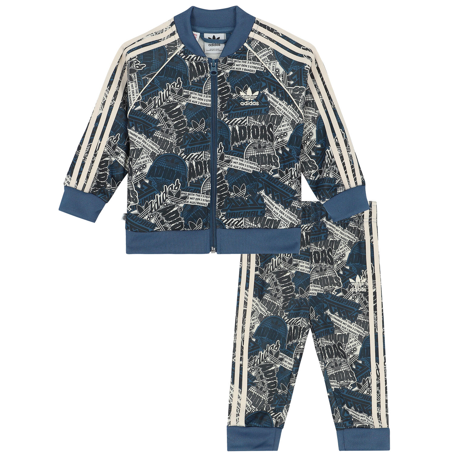 بدلة رياضية بالشعار باللون الأزرق، الأسود والعاجي, 1, hi-res