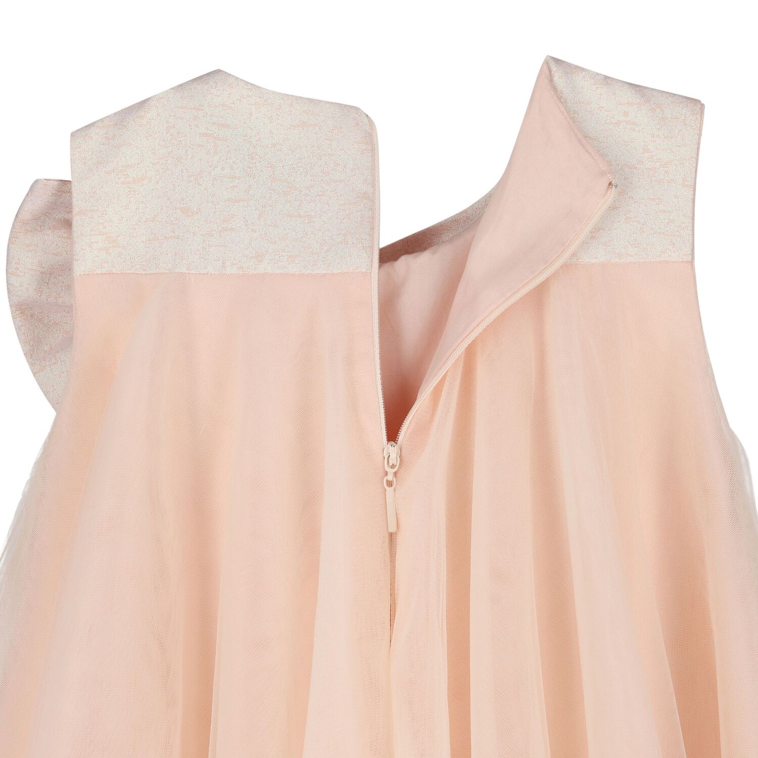 Girls Pink Glittery Bow Tulle Dress, 1, hi-res
